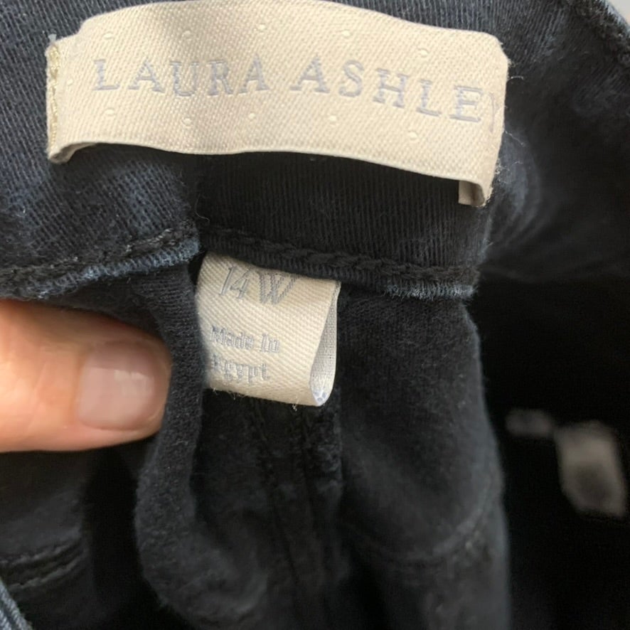 Laura Ashley Jeans Womens Size 14W Black Bootcut Stretch