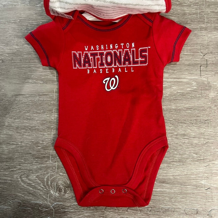 NWT MLB Washington Nationals Infant Bodysuit & Bib Set Red Unisex 6-9 Months