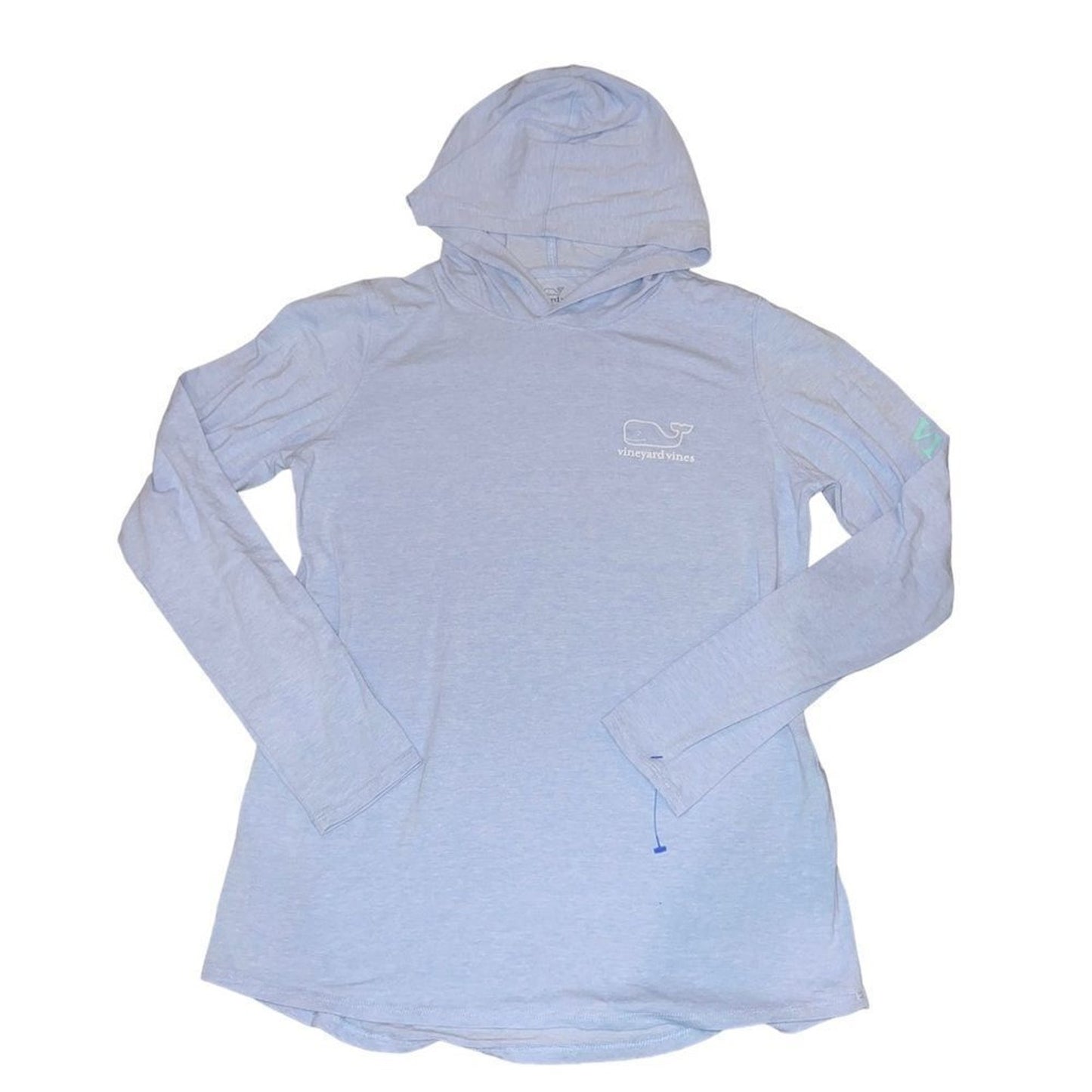 Vineyard Vines Womens Performance Hooded Long Sleeve T-Shirt Blue XS