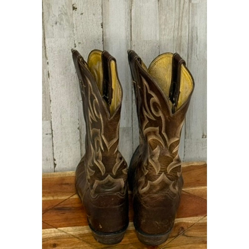 Justin Men's Western Cowboy Boots Brown Leather Size 10.5 D