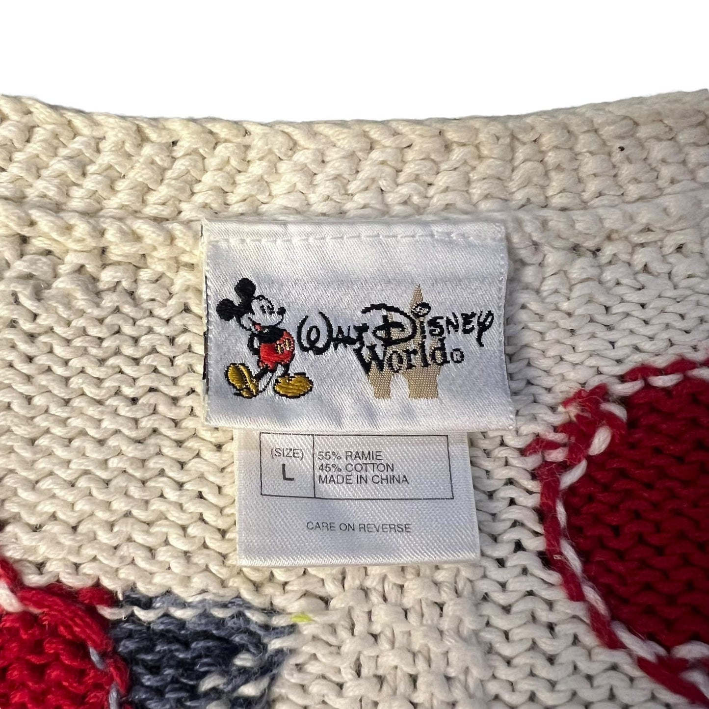 Vintage Disney Limited Edition Crochet Knit 4th of July Sweater Women's Large