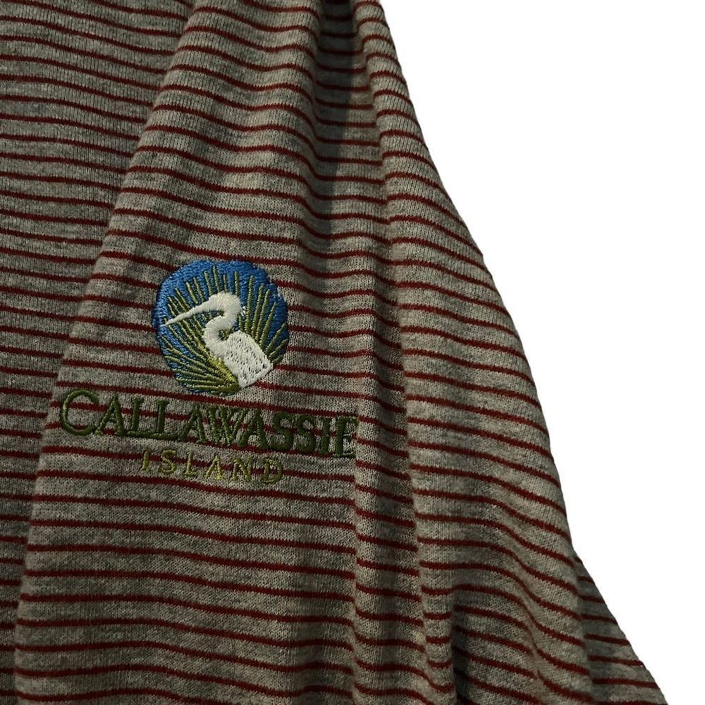 Horn Legend Sweater Mens Medium Brown Tan Striped 1/4 Zip Mock Neck Pullover