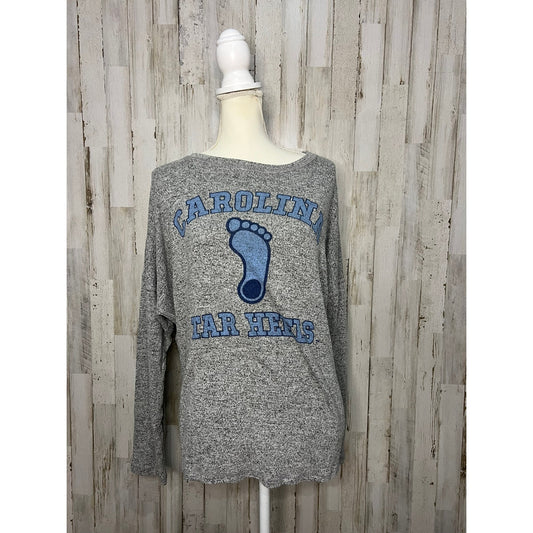 North Carolina Tar Heels Women's Medium Gray Long Sleeve Spirit Jersey Shirt