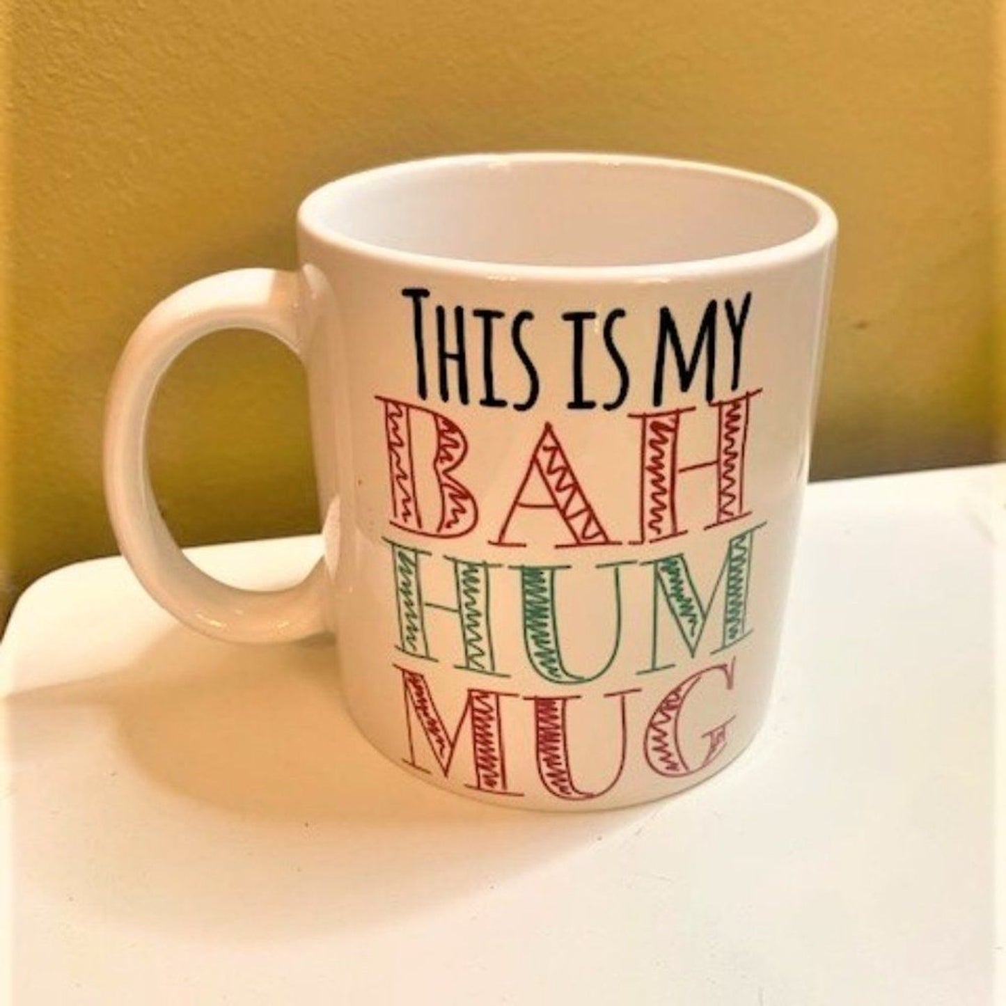 Caribou Coffee Christmas Mug Set of 2  "Bah Hum Mug" & "Merry & Bright"