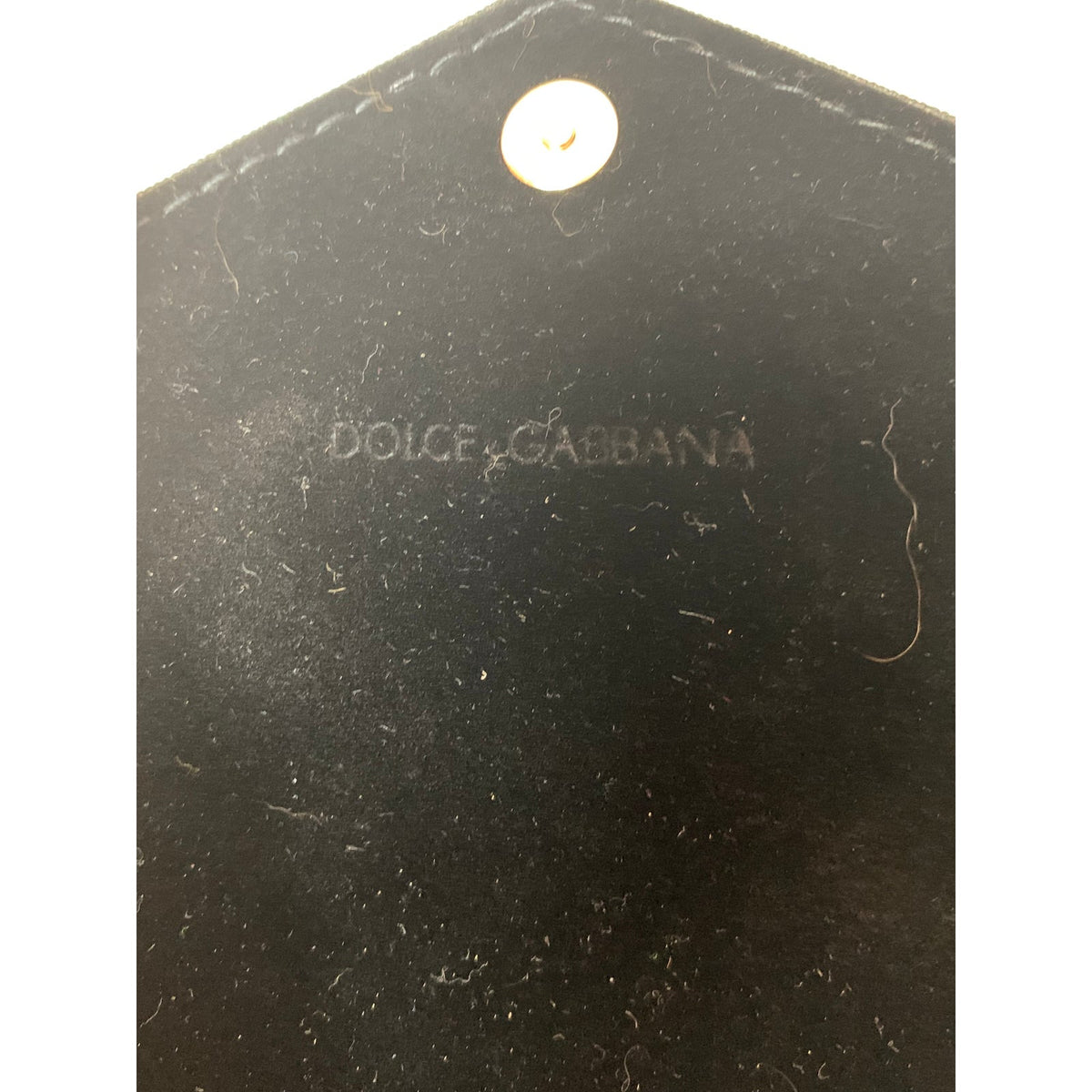 Dolce Gabbana Black Fabric Eyeglass Case Magnetic Snap Velvet Sunglasses Pouch