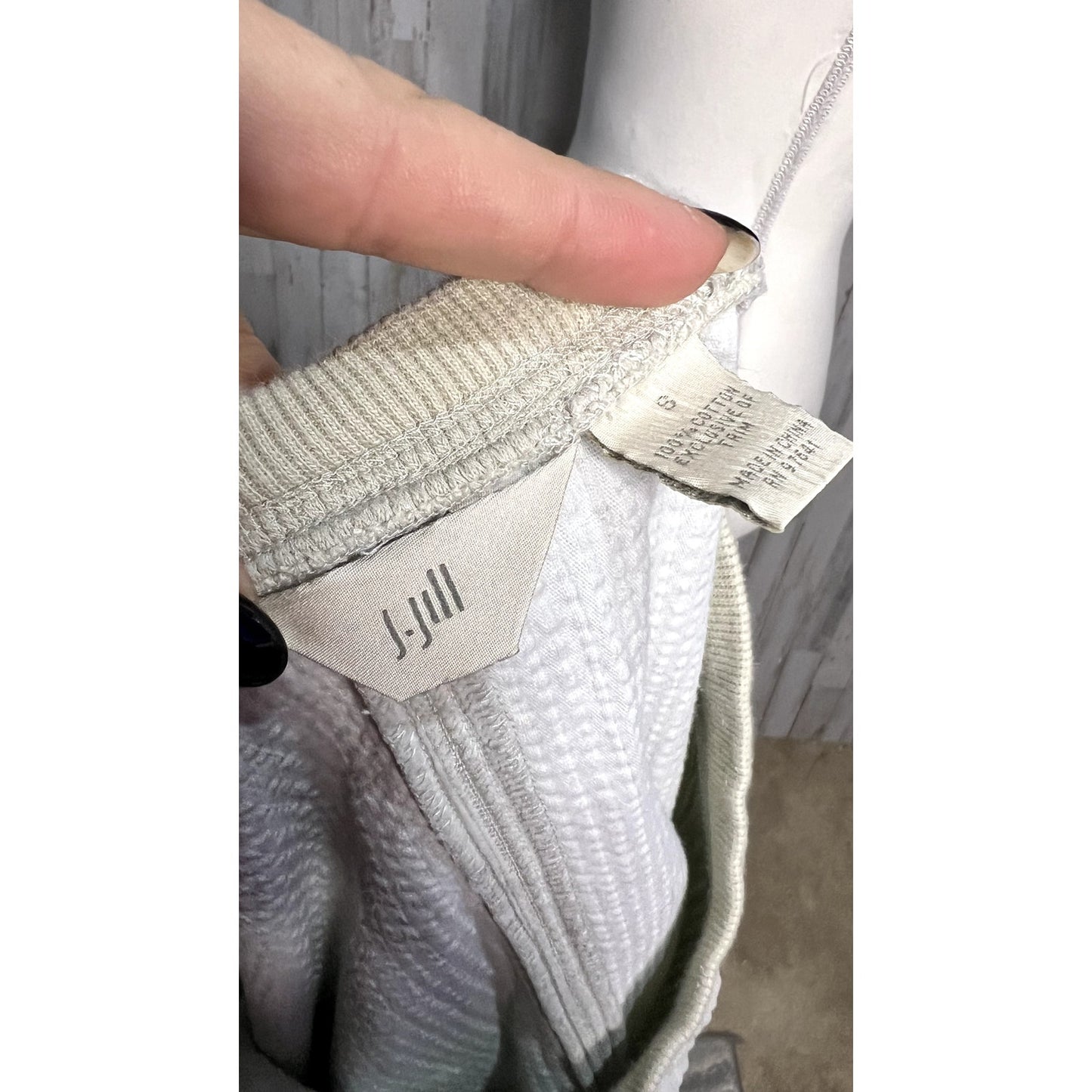 J.Jill Vintage Seafoam Green Ribbed Knit Pullover Sweater Women's Size Small