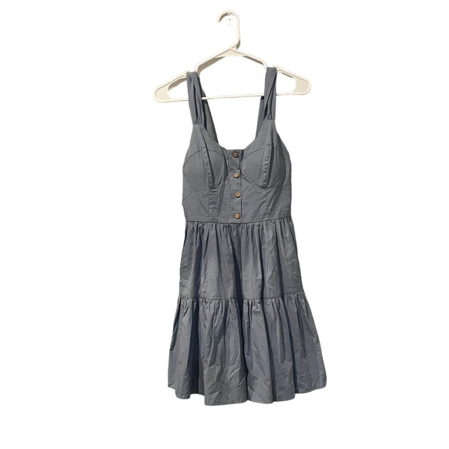 Bailey Blue - Blue Button Sundress - Size Medium