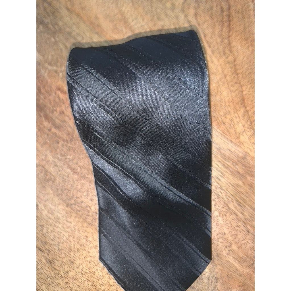 Edwards Men's Black Striped Designer Tie Jacquard Woven Classic Length