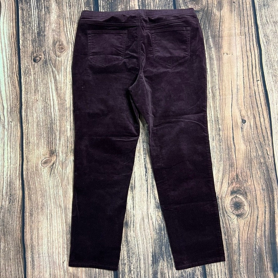 J. Jill Women's Corduroy Straight Pants Size Large Dark Purple Casual