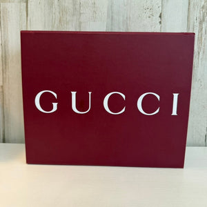 Gucci Burgundy Maroon Rigid Gift Presentation Box w/ Lid Large White Logo