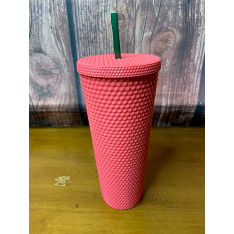 Starbucks Studded Neon Pink Cold Cup Tumbler 24 oz w/Lid