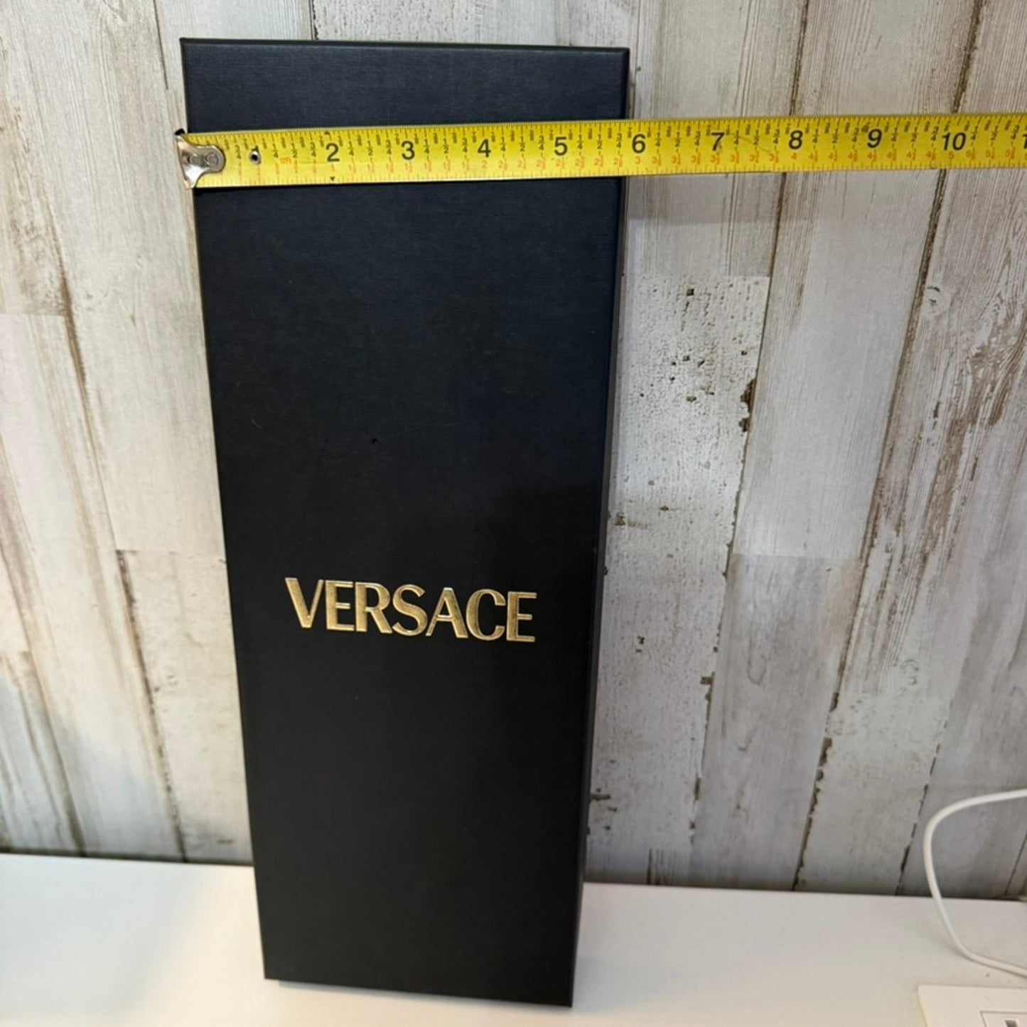 Versace Logo Presentation Gift Box with Lid Black & Gold Empty 16 x 6