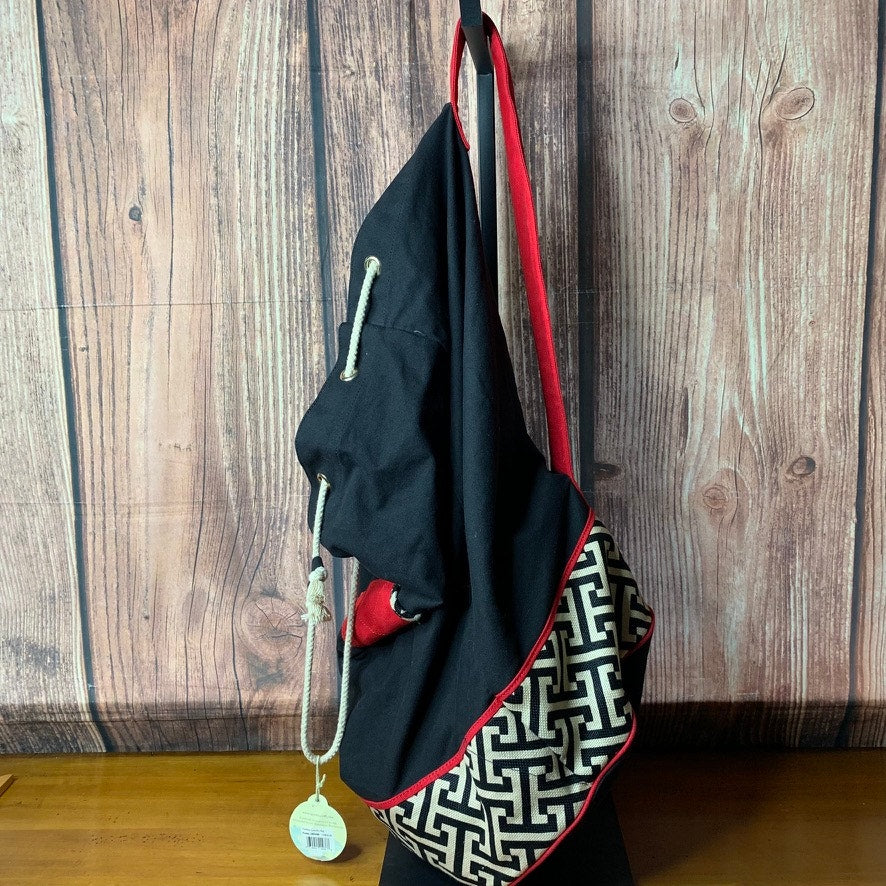 NWT Spartina 449 Laundry Bag Drawstring Backpack Geometric