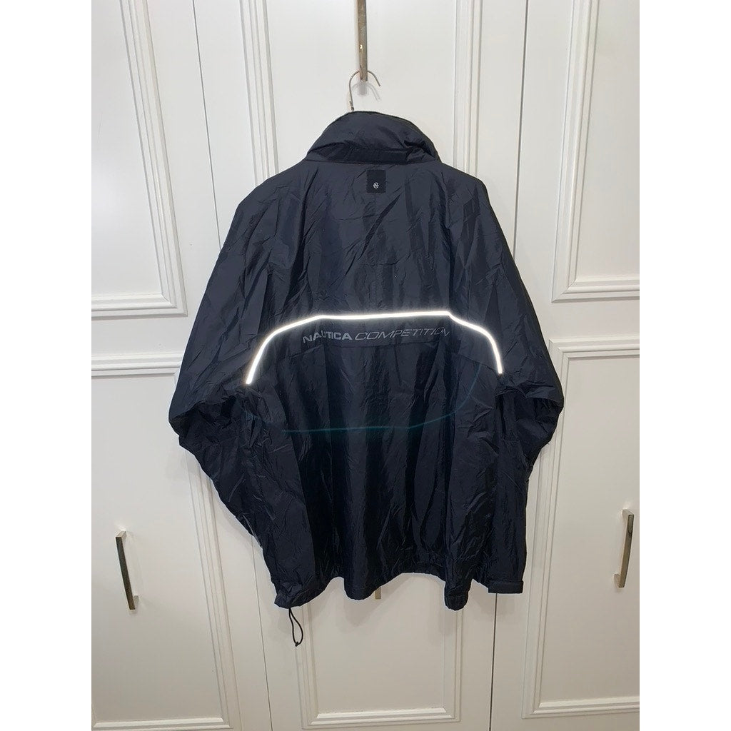 Nautica Competition Men's Black Windbreaker Jacket Size Large Casual
