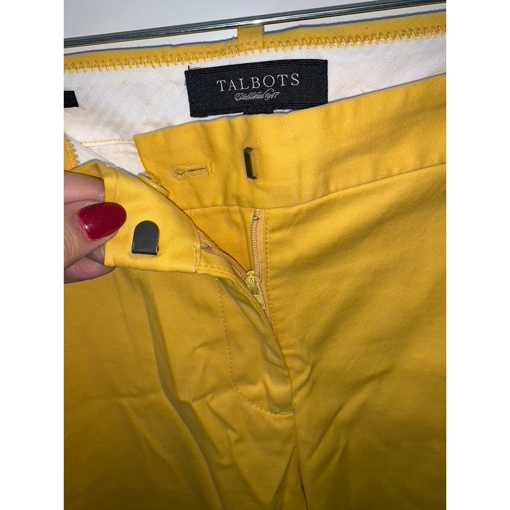 Talbots Signature Women's Yellow Chino Pants Size 6 Casual Solid Style