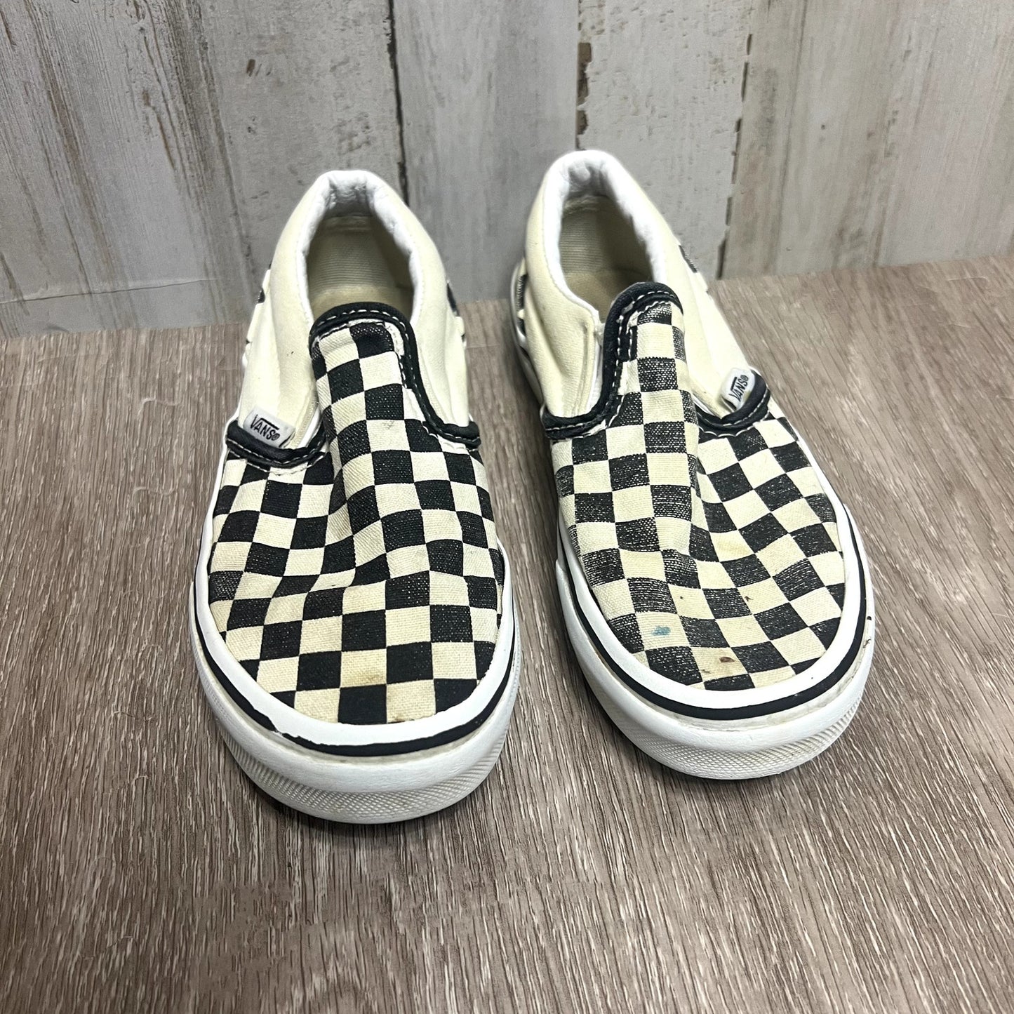 Vans Kids Slip-On Sneakers Size 13 Black & White Checkerboard Casual