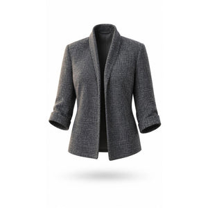 dressbarn Blazer Jacket Womens XL Black & White Tweed 3/4
