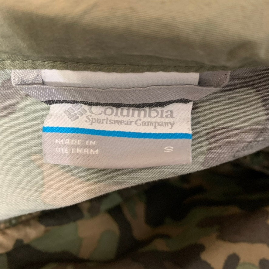 Columbia Womens Hooded Jacket Green Camo Full Zip Size Small