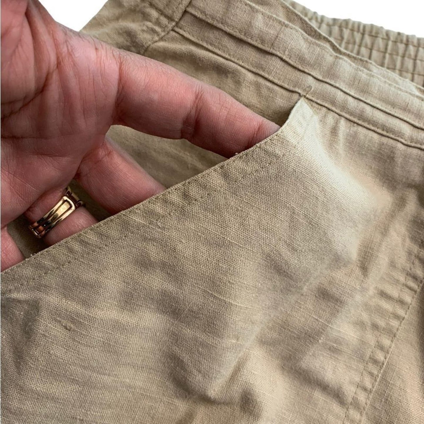 Vintage Island Image Khaki tie beach shorts 34W