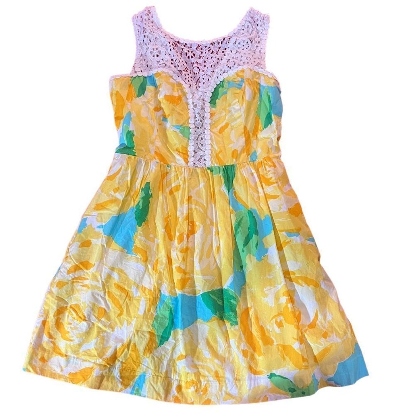 Lilly Pulitzer Reagan Dress Yellow Sunglow First Impression Sundress Casual Mini
