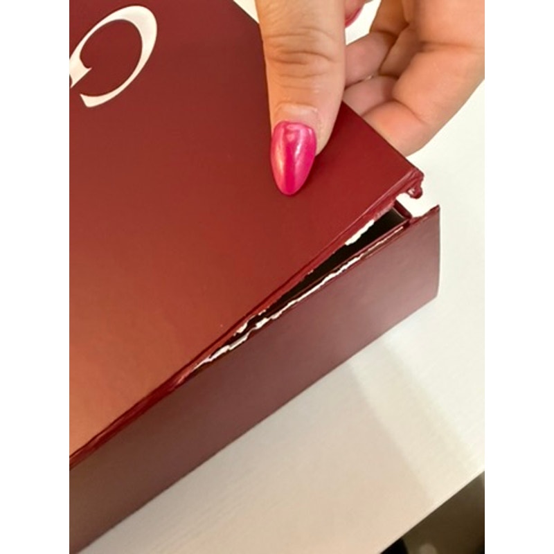 Gucci Gift Presentation Storage Box Burgundy Red White DAMAGED