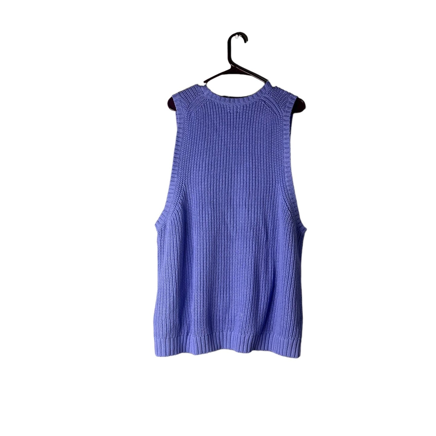 NWT J.Crew Women's 3X Purple Cable-Knit Sleeveless Sweater Vest