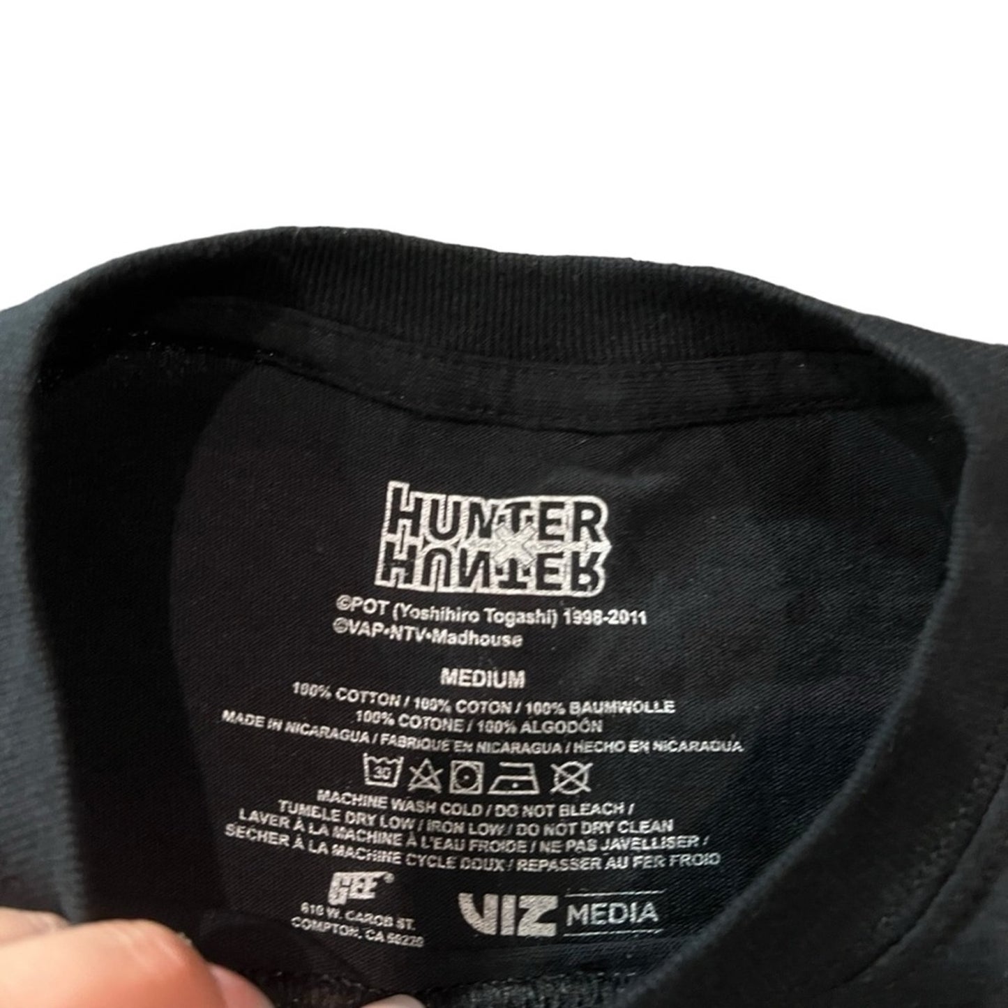 Hunter x Hunter T-Shirt Mens Size Medium Black Green Gon Freecss Graphic Print