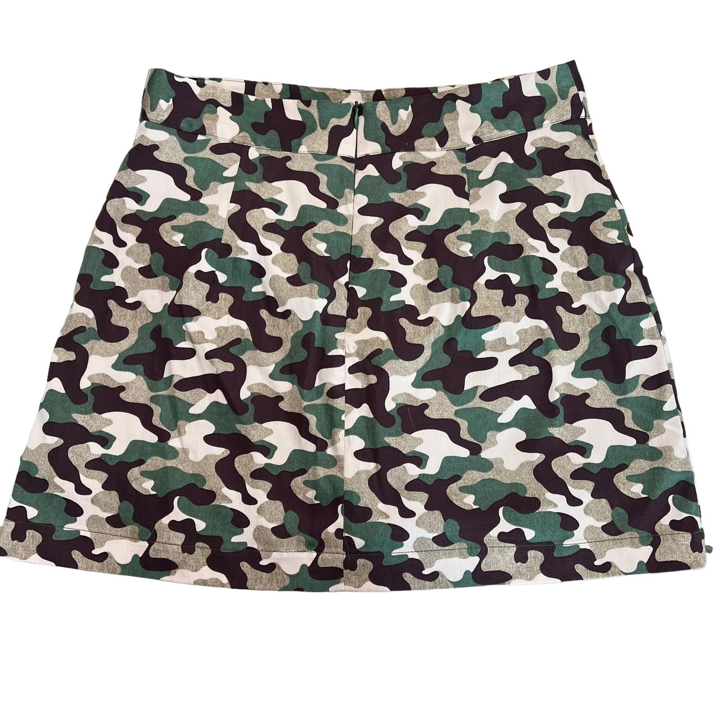 Zara Women's Medium Camouflage Zip-Up back Mini Skirt with Pockets