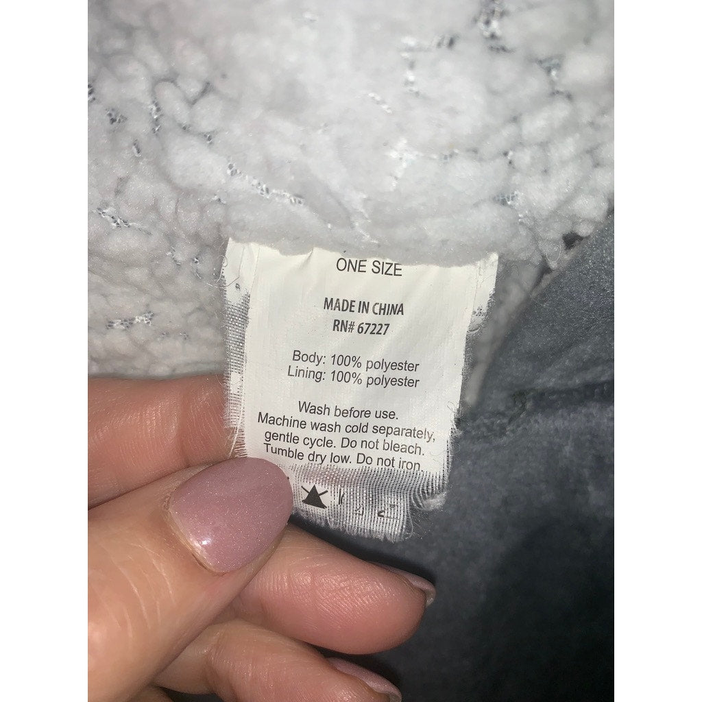 Unbranded Wearable Blanket Hoodie Unisex One Size Gray Sherpa Robe