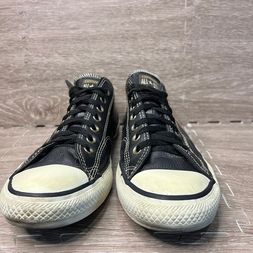 Converse Chuck Taylor All Star Black Leather Sneakers Men's Size 8.5