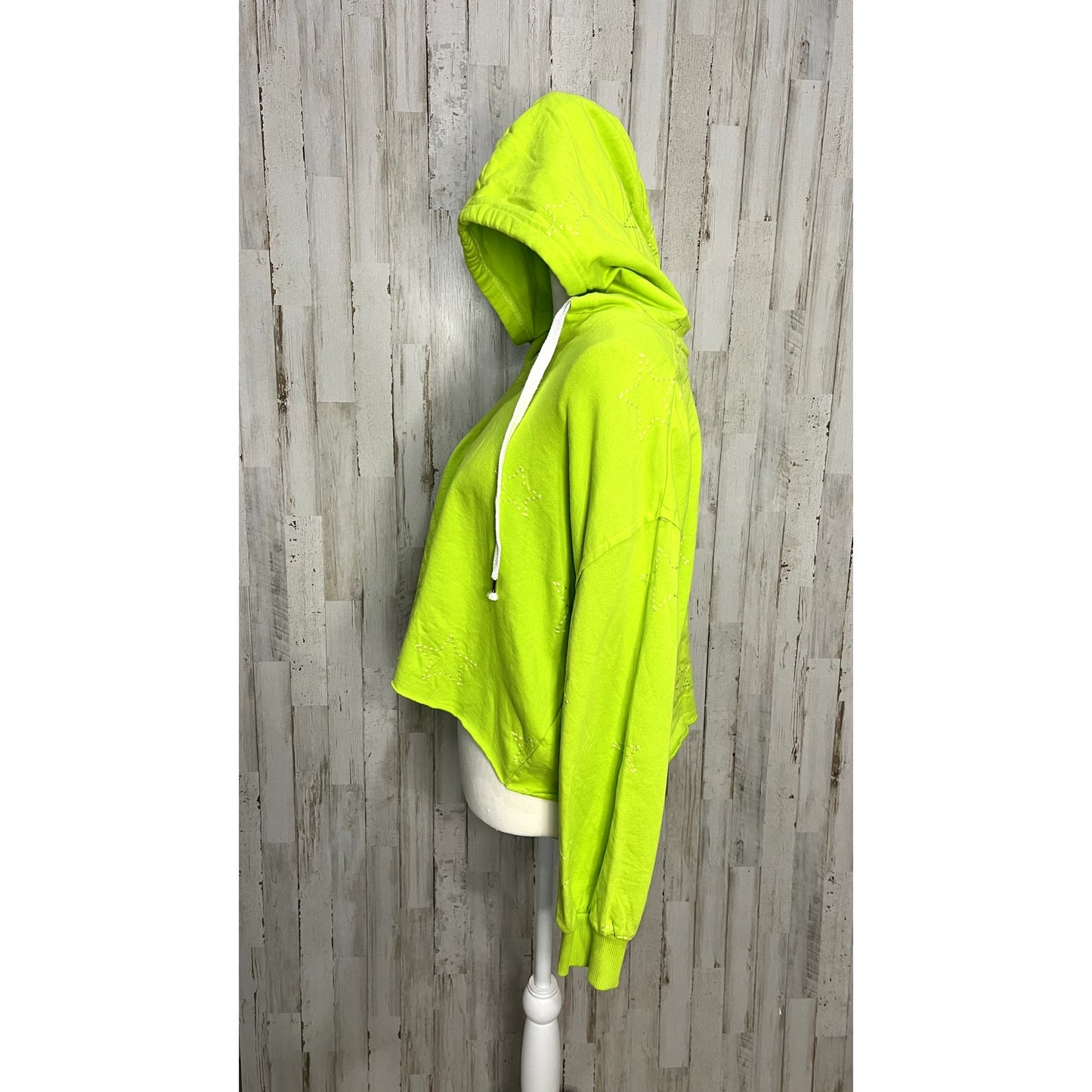 Anthropologie Saturday Sunday Women's Small Green Cropped Oversized Hoodie