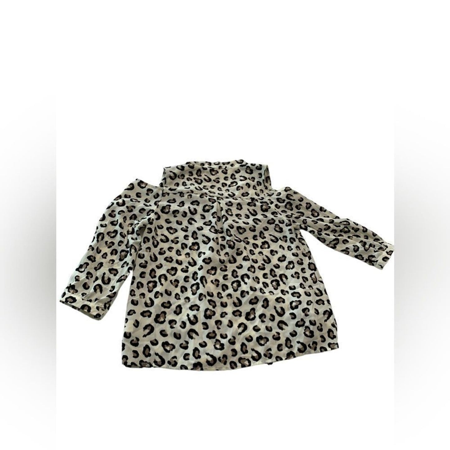 Monteau Cold Shoulder Tie Front Animal Print Top M