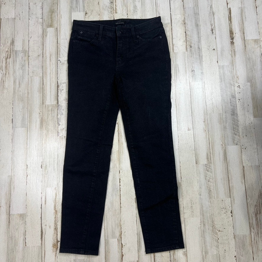 Talbots Women's Slim Ankle Jeans Black Size 2 Petites High-Quality Denim