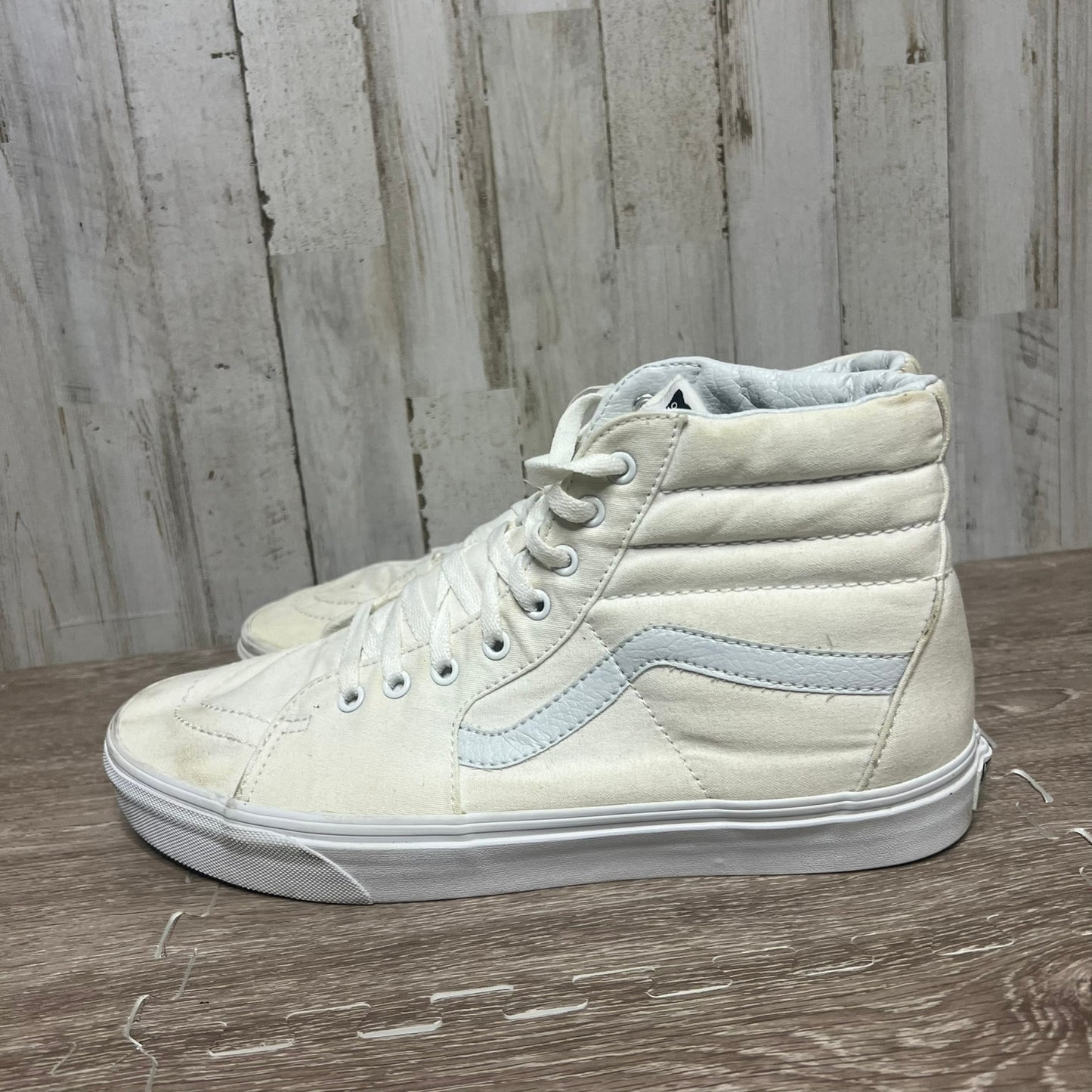 Vans Sk8-Hi White Canvas Sneakers Men's Size 12 Casual Shoes