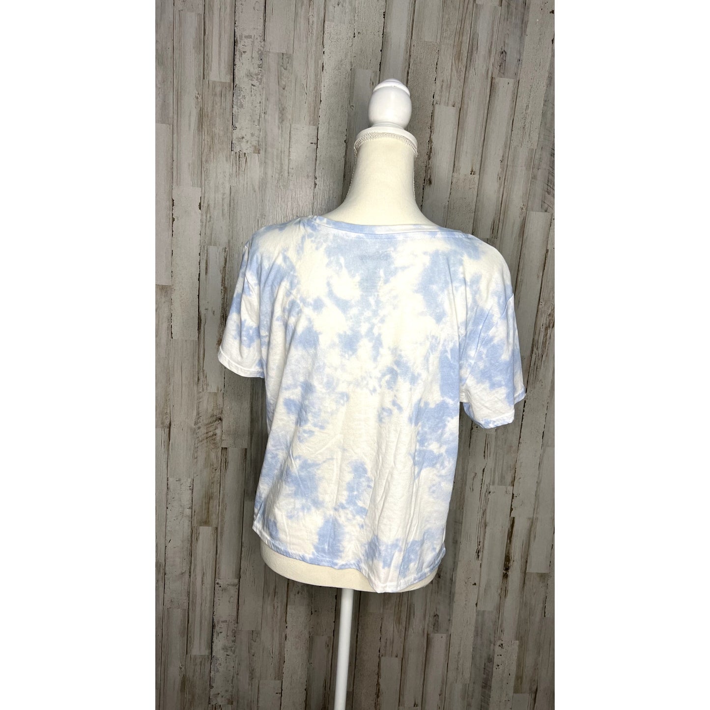 Disney Lilo & Stitch Tie-Dye Crop Top Women's XL Blue Graphic Tee