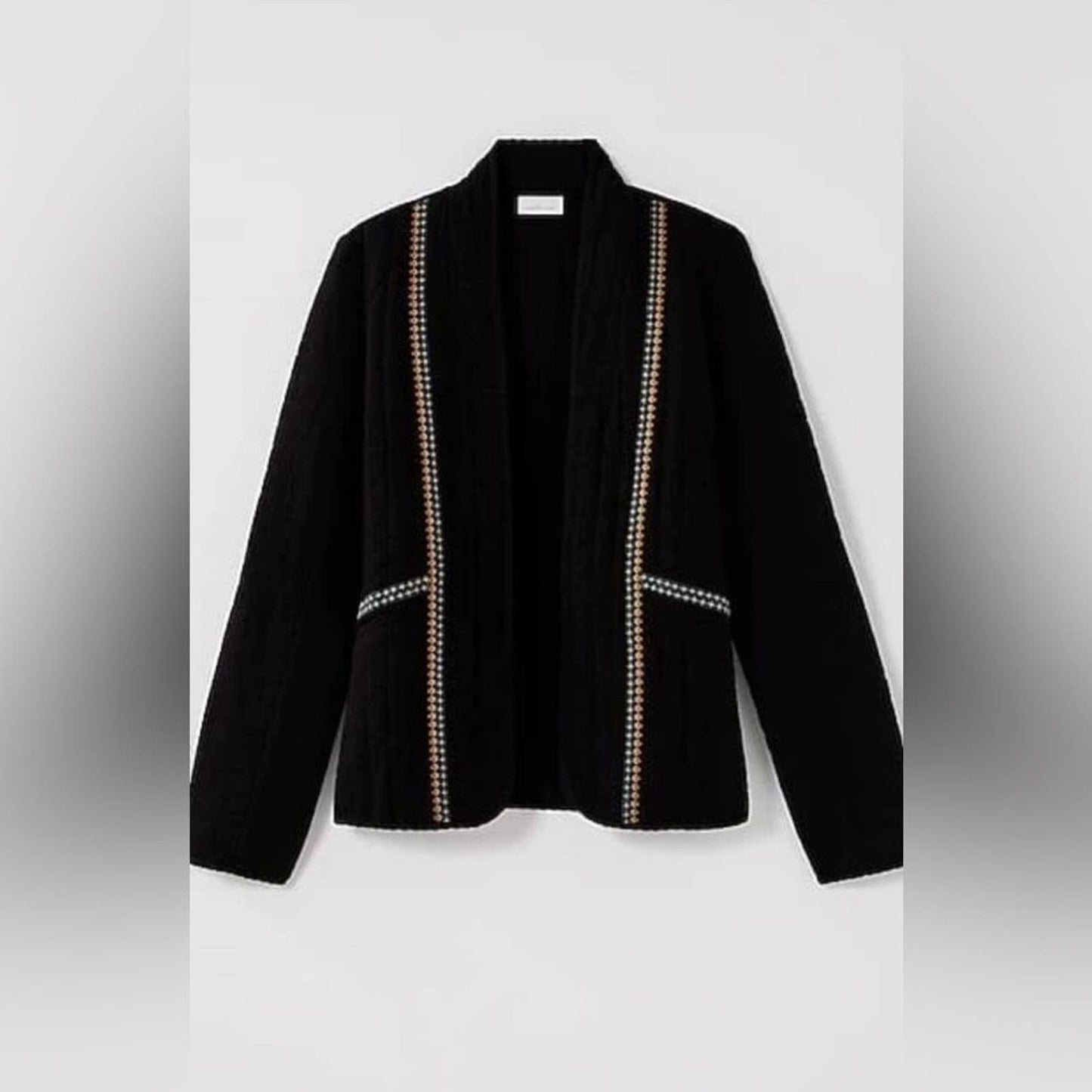 NWT J.Jill Pure Jill Seersucker Black Jacket Size Small