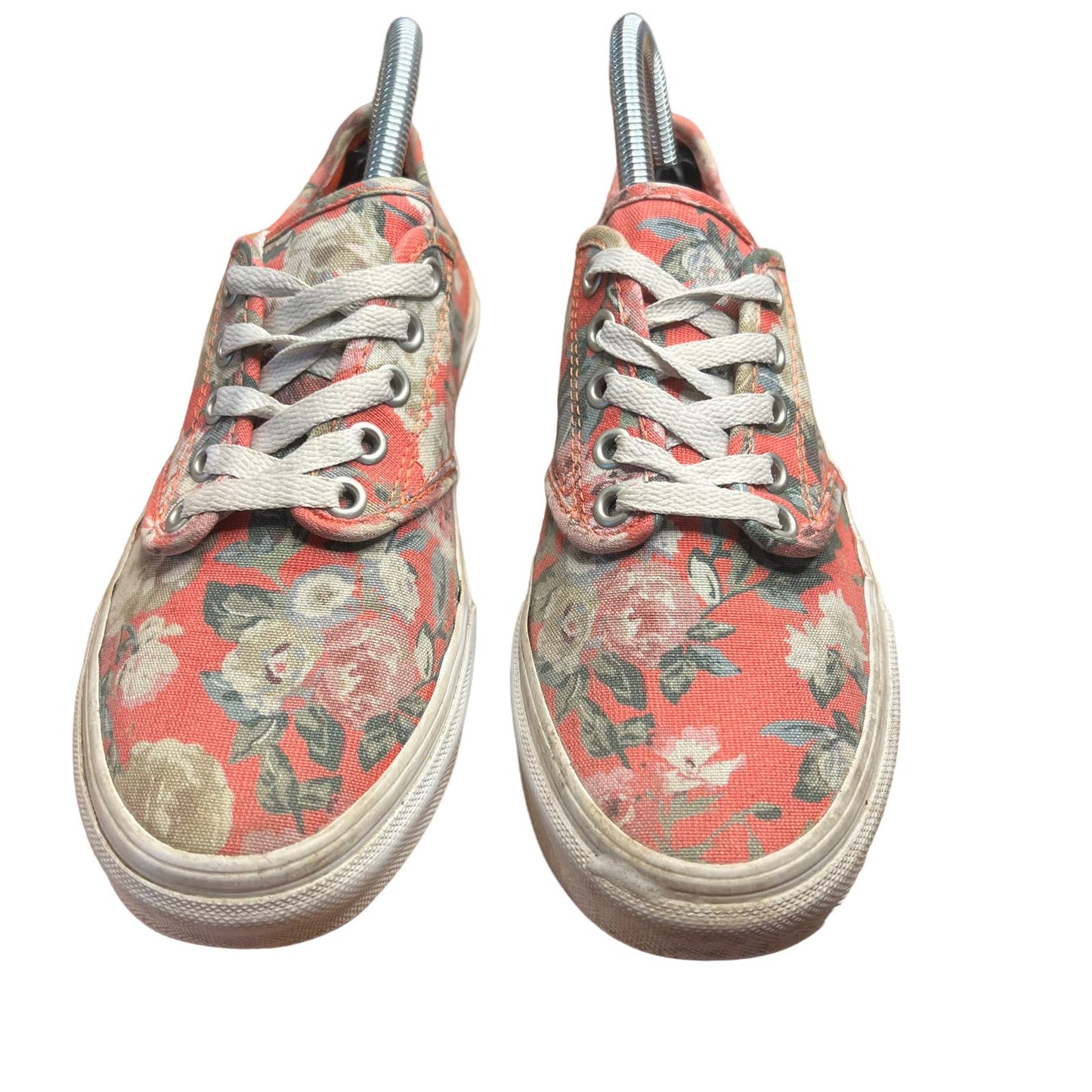 VANS Authentic Low Top Lace-up Pink/Multicolor Floral Sneakers Women's Size 8