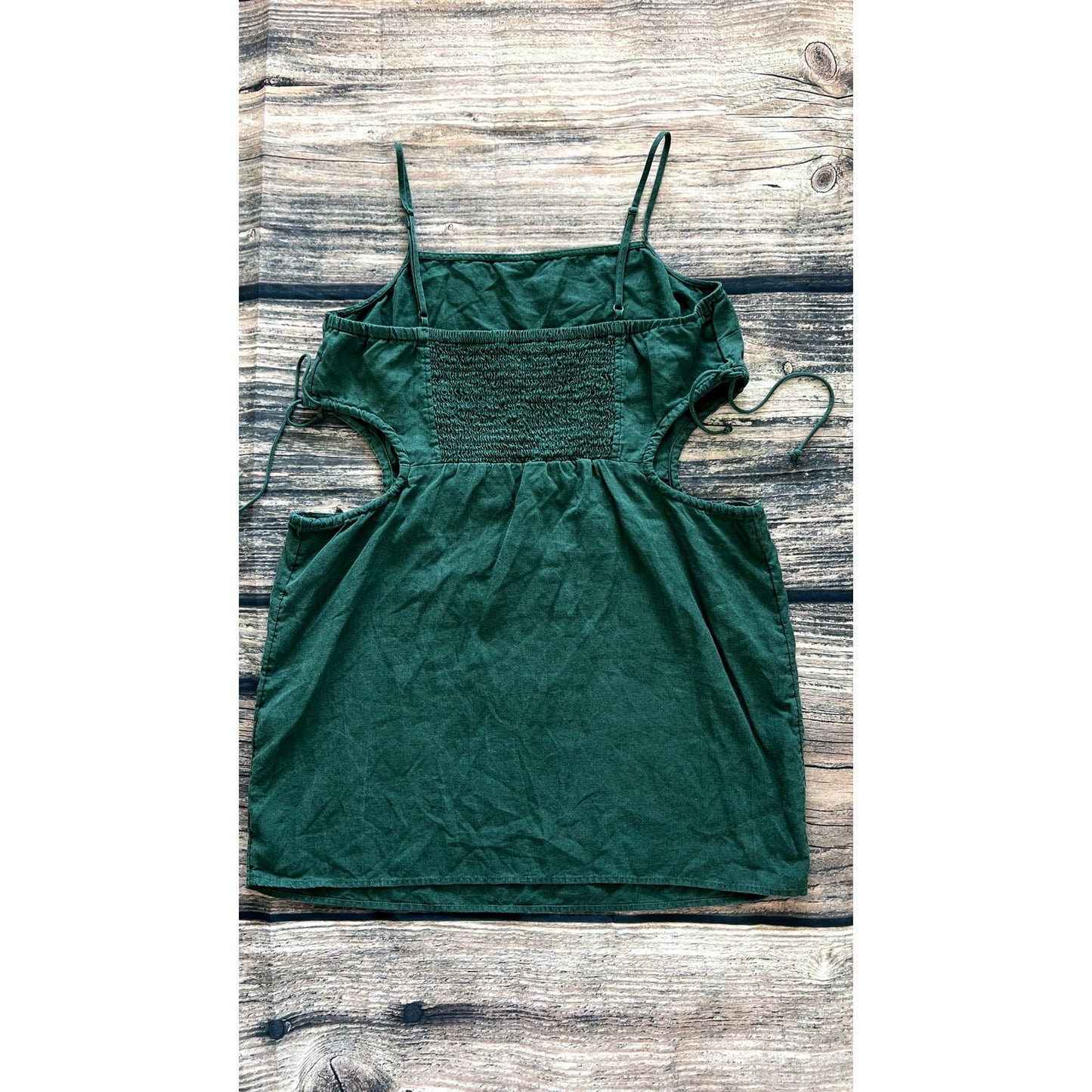 Aerie Women's Size Large Green Side Cut Out Mini Sundress Casual Dress