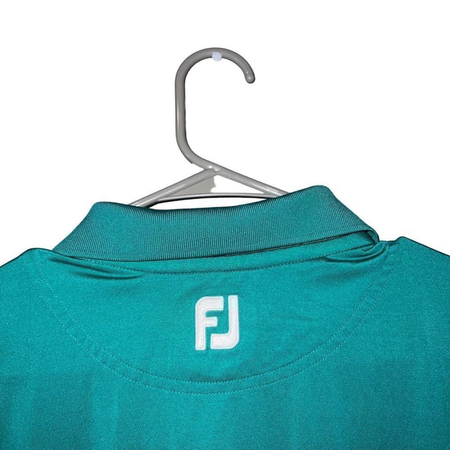 FootJoy Polo Shirt Mens Large Green Striped Short Sleeve Golf Athletic Fit