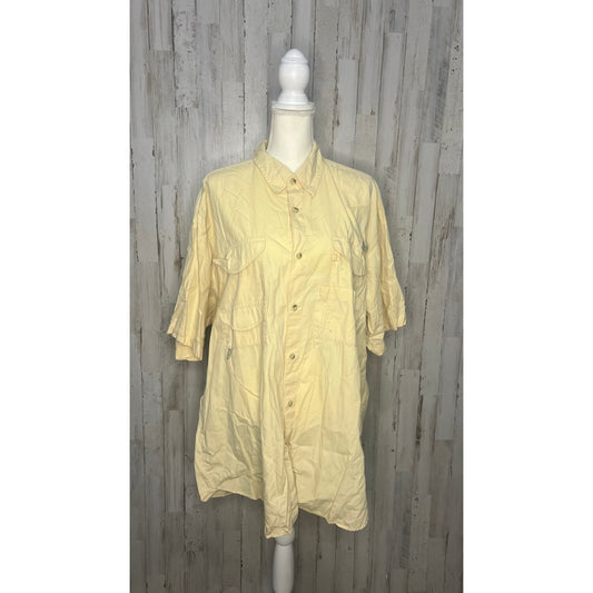 Columbia PFG Bahama II Men's 2XL Yellow Short Sleeve Shirt Casual