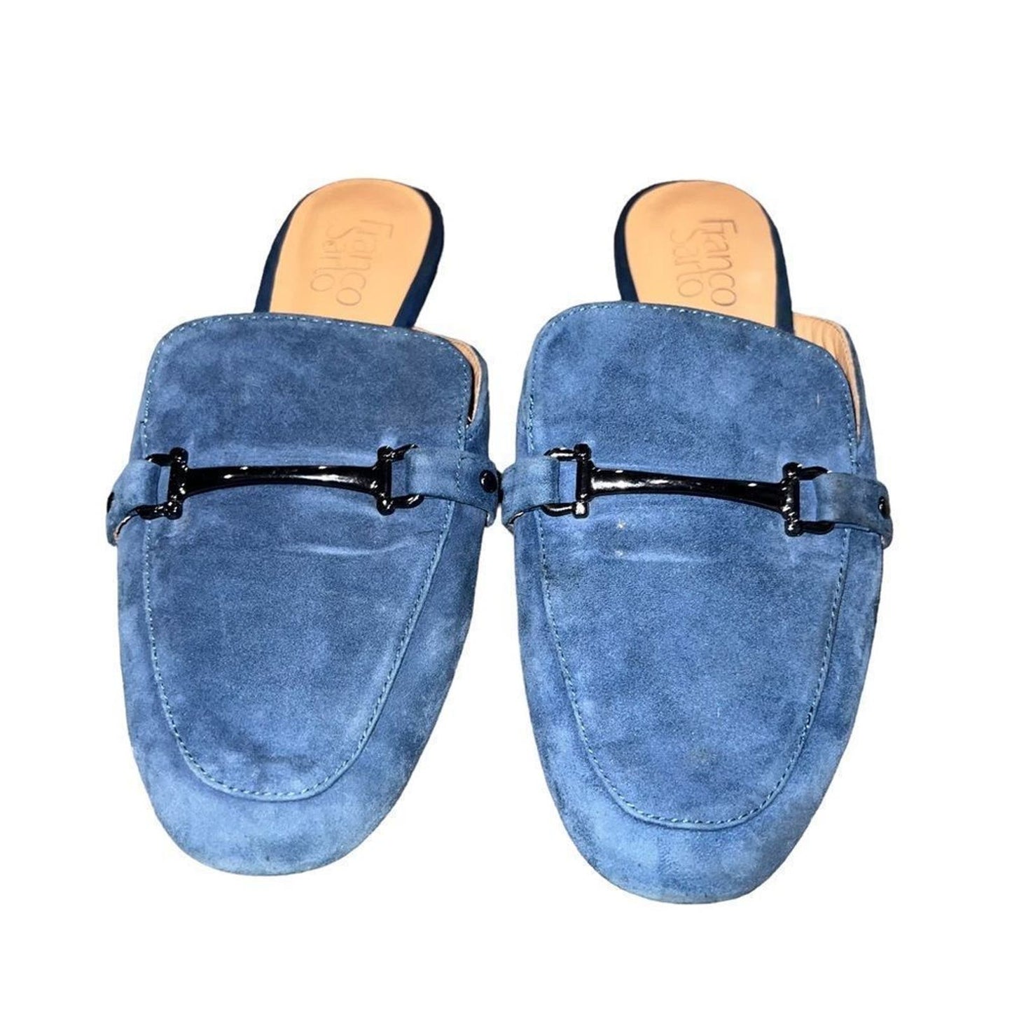 Franco Sarto Dolly Blue Suede Leather Slide Mule Shoe Women's 6.5M