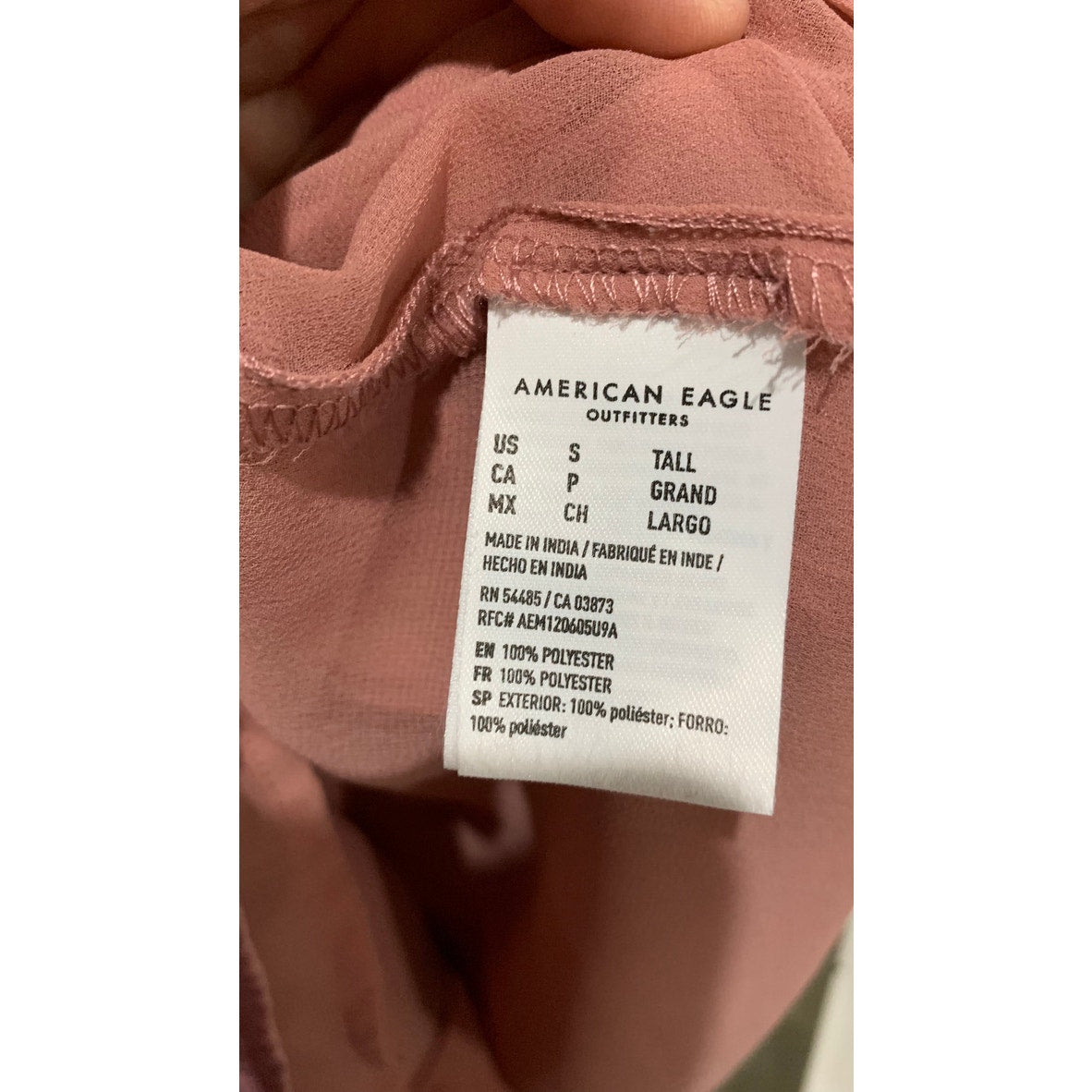 American Eagle Outfitters Dress Womens Small Tall Pink Faux Wrap