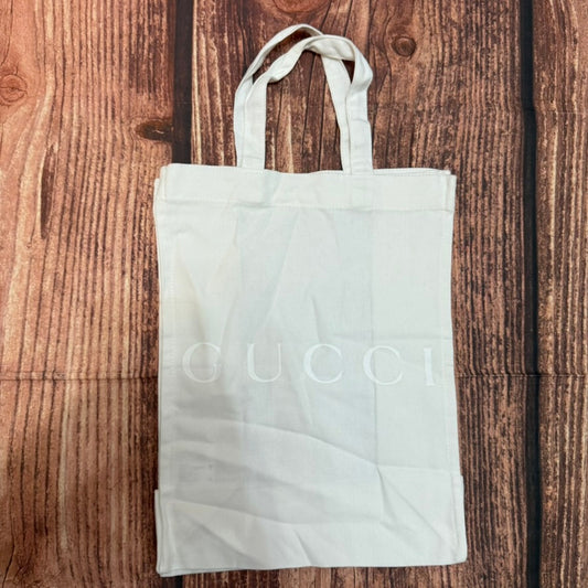 Gucci Tote Bag Unisex Medium White Logo Reusable Shopping Storage 14x10