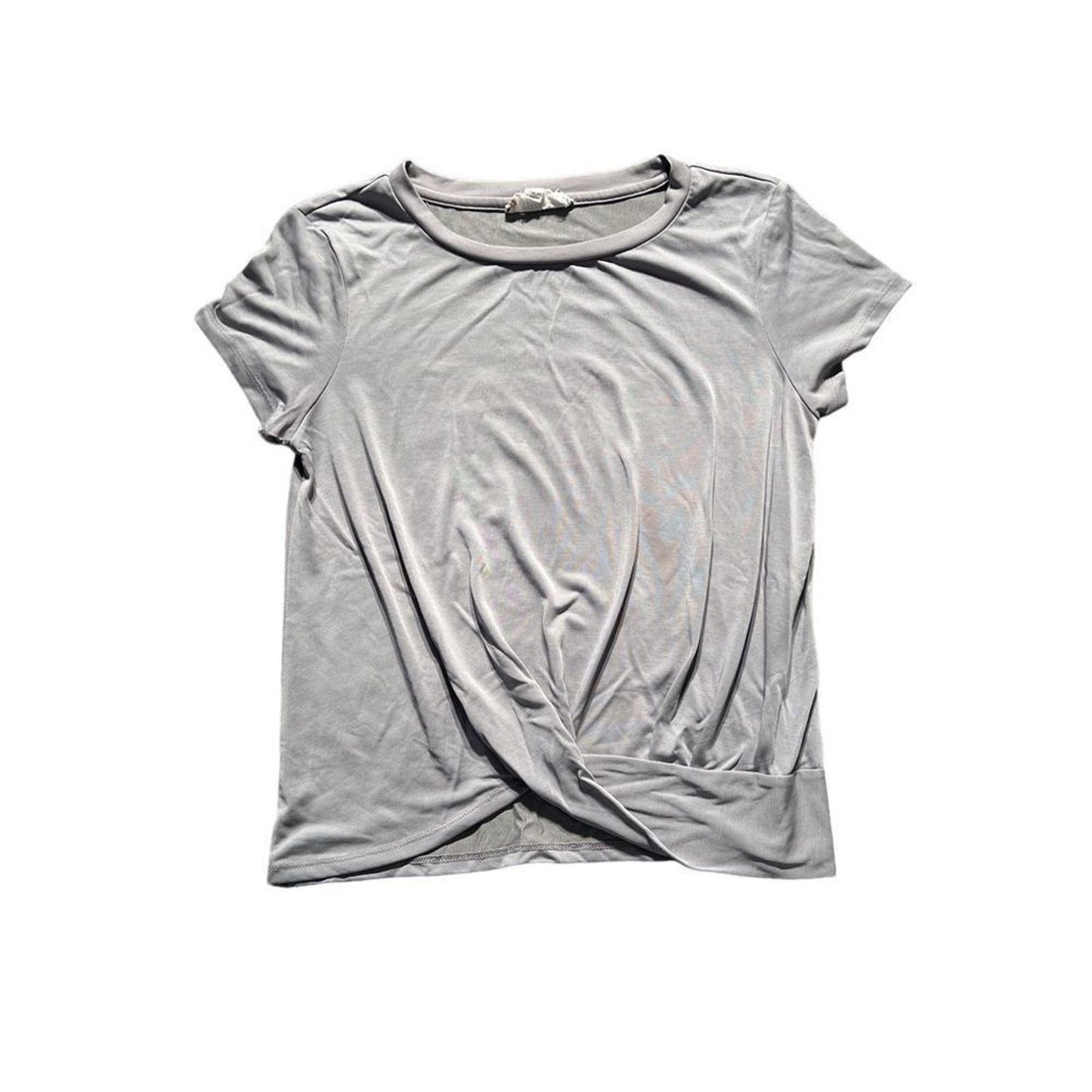 Pink Rose Grey Cropped Blouse Size Small