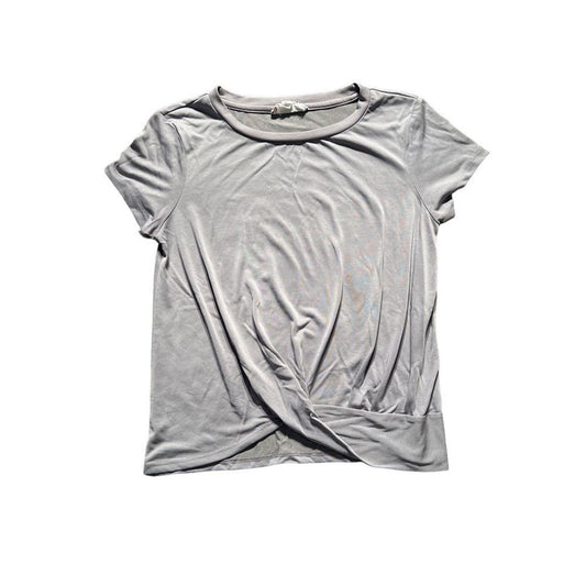 Pink Rose Grey Cropped Blouse Size Small