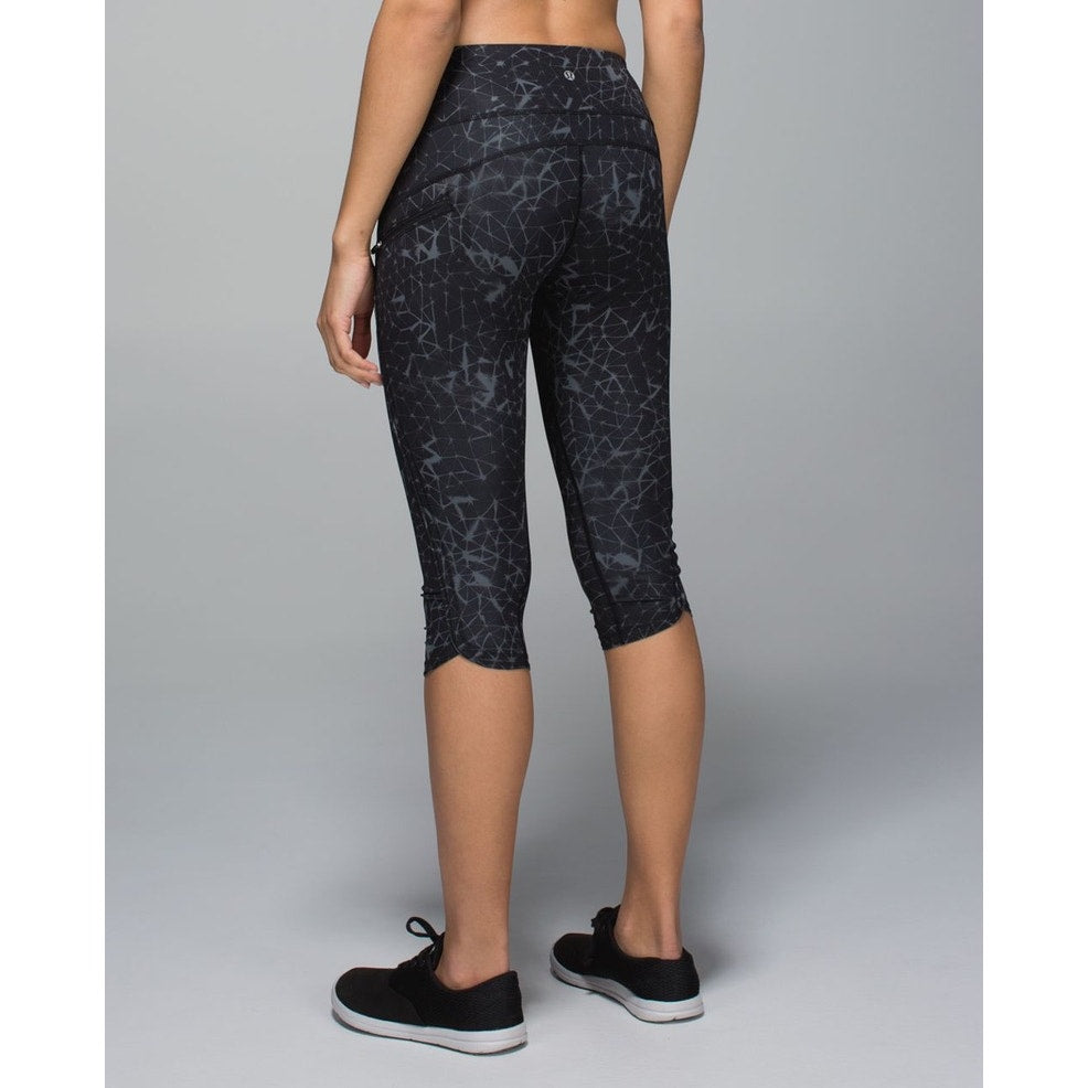 Lululemon Run Top Speed Crop Luxtreme Star Crushed Coal Black Size 4 Leggings