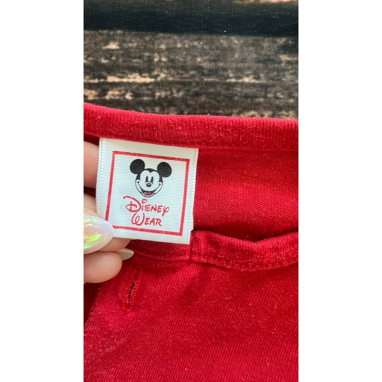 Vintage Disney Mickey Mouse Red Long Sleeve Sleepwear Dress One Size Fits All