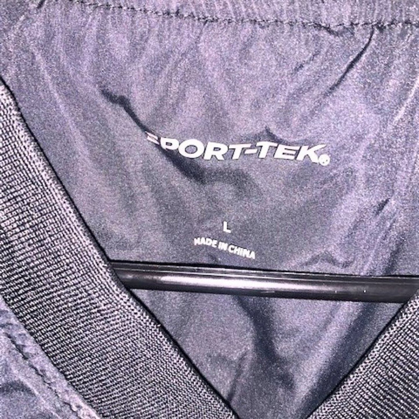 Sport-tek v neck black pullover sz L EUC