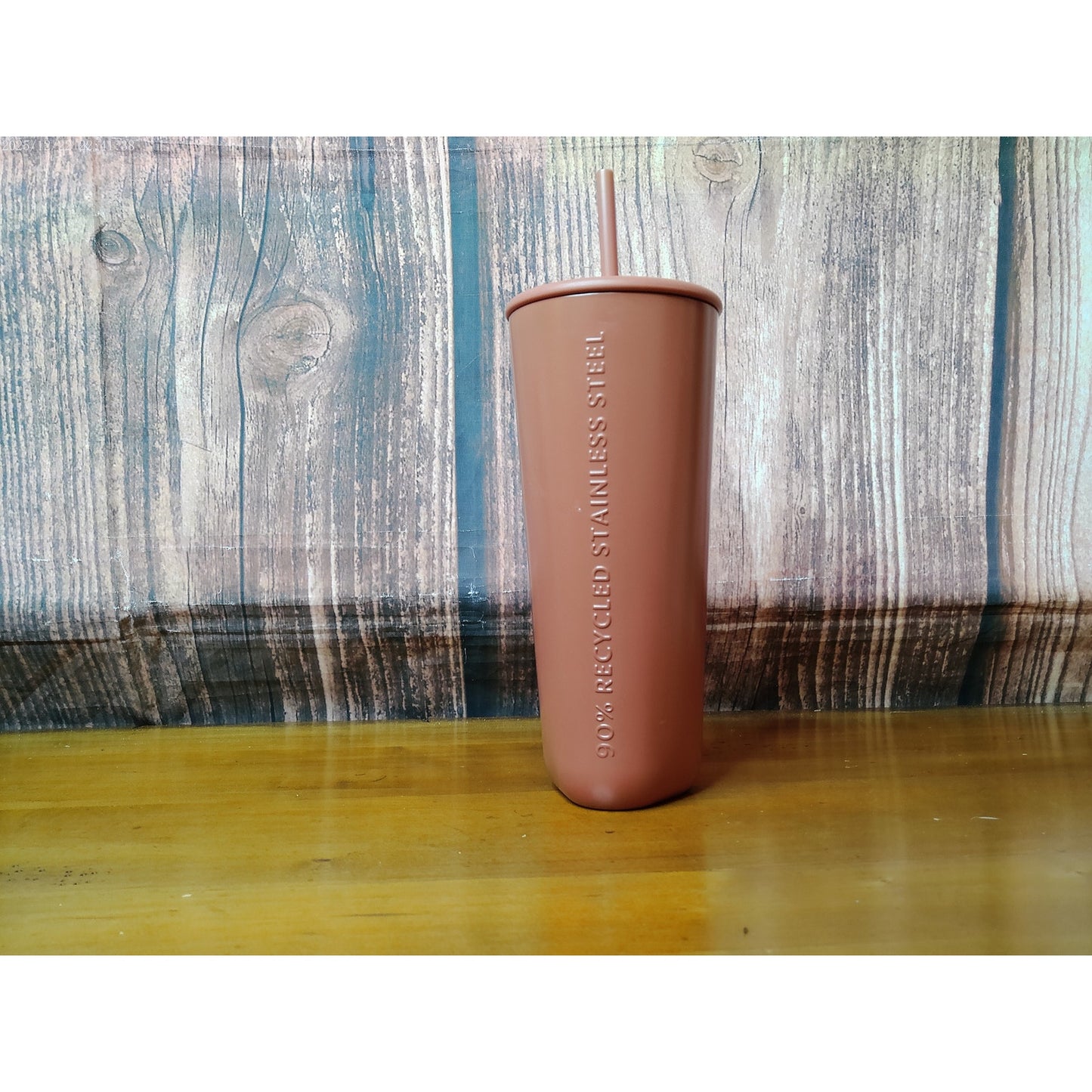 Starbucks Cold Cup Tumbler Brown Matte Embossed Logo 24 oz