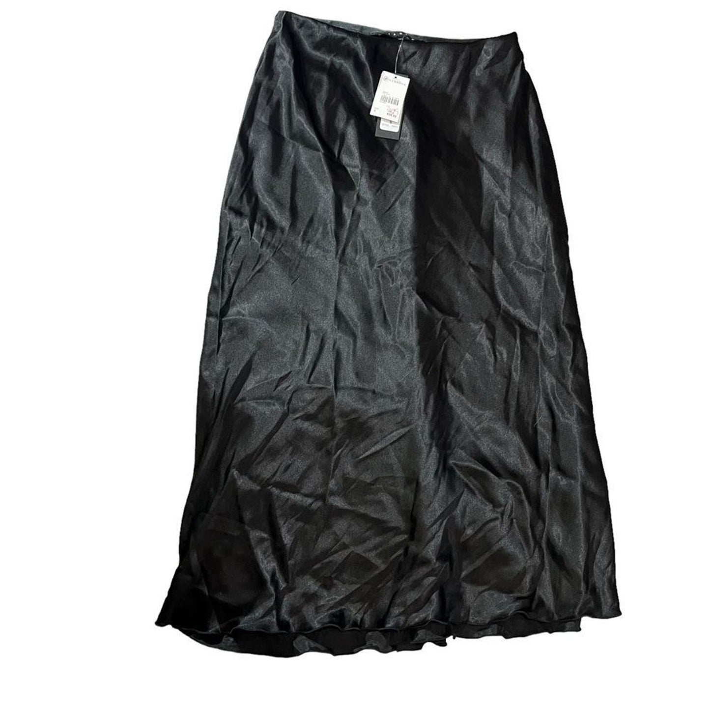 NWT Tiana B.  Women's Black Satin Midi Skirt Size Small